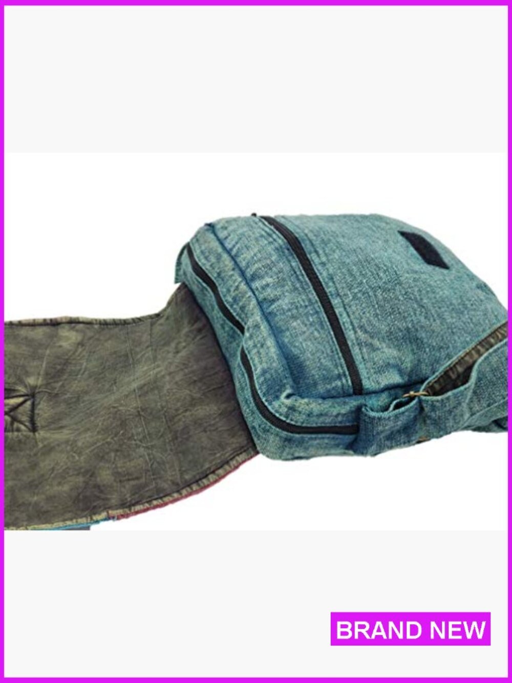 Cotton Messenger Shoulder Bag Boho Handmade Patchwork Crossbody Functional - Picture 4 of 6